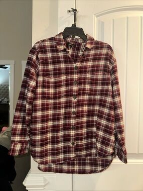 Madewell Burgundy Plaid Button-Down Shirt